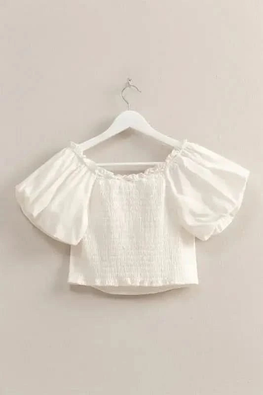 HYFVE Puff Sleeve Sweetheart Neck Top - SwagglyLife Home & Fashion