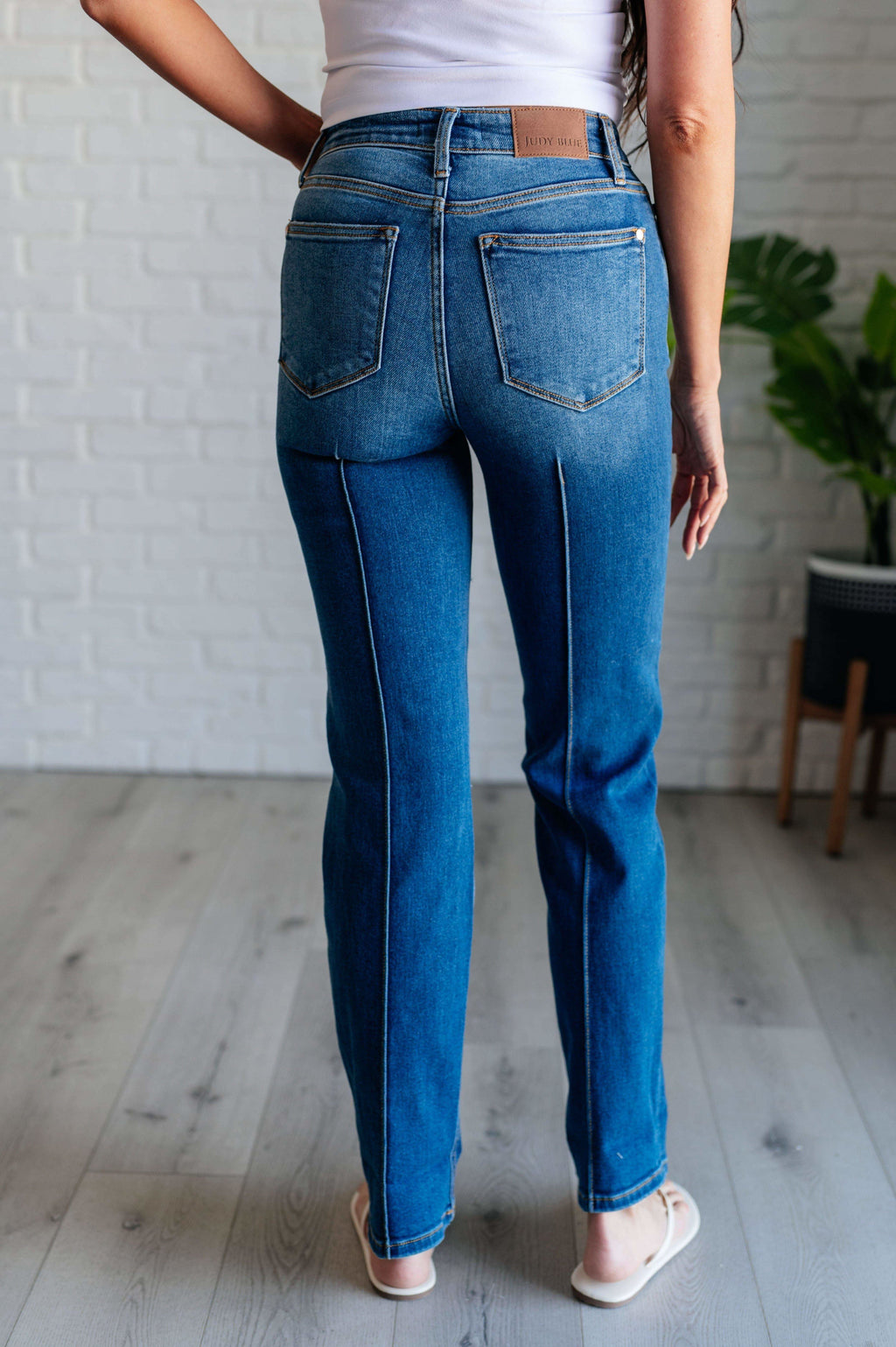 Campbell High Rise Center Seam Detail Straight Jeans in - Womens photo
