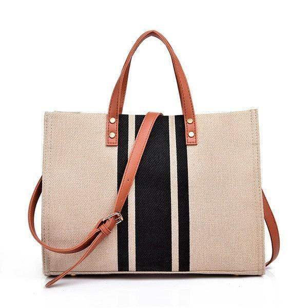 Canvas Stripe Tote - SwagglyLife Home & Fashion