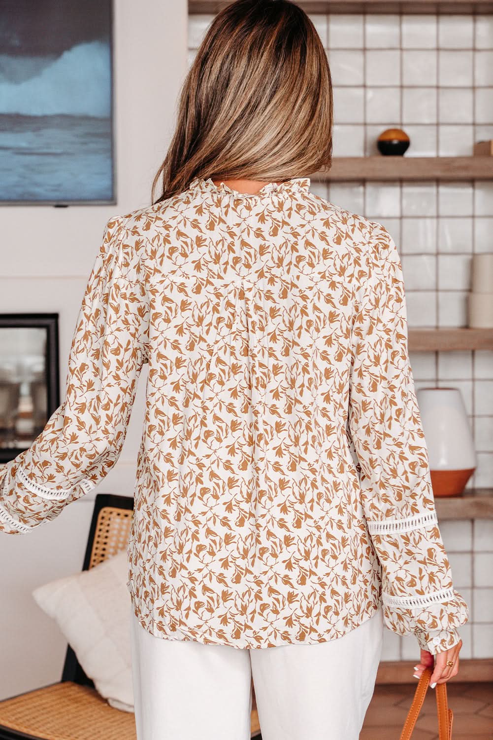 Melanie Lace Floral Puff Sleeve Top in - Tops/Blouses & Shirts photo