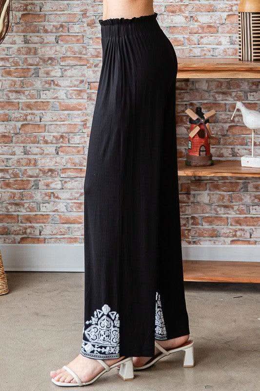 Heimish Full Size Solid Damask Casual Pants Plus Size in - Pants photo