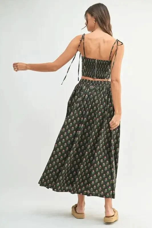 MABLE Floral Crop Top and Skirt Set in - photo