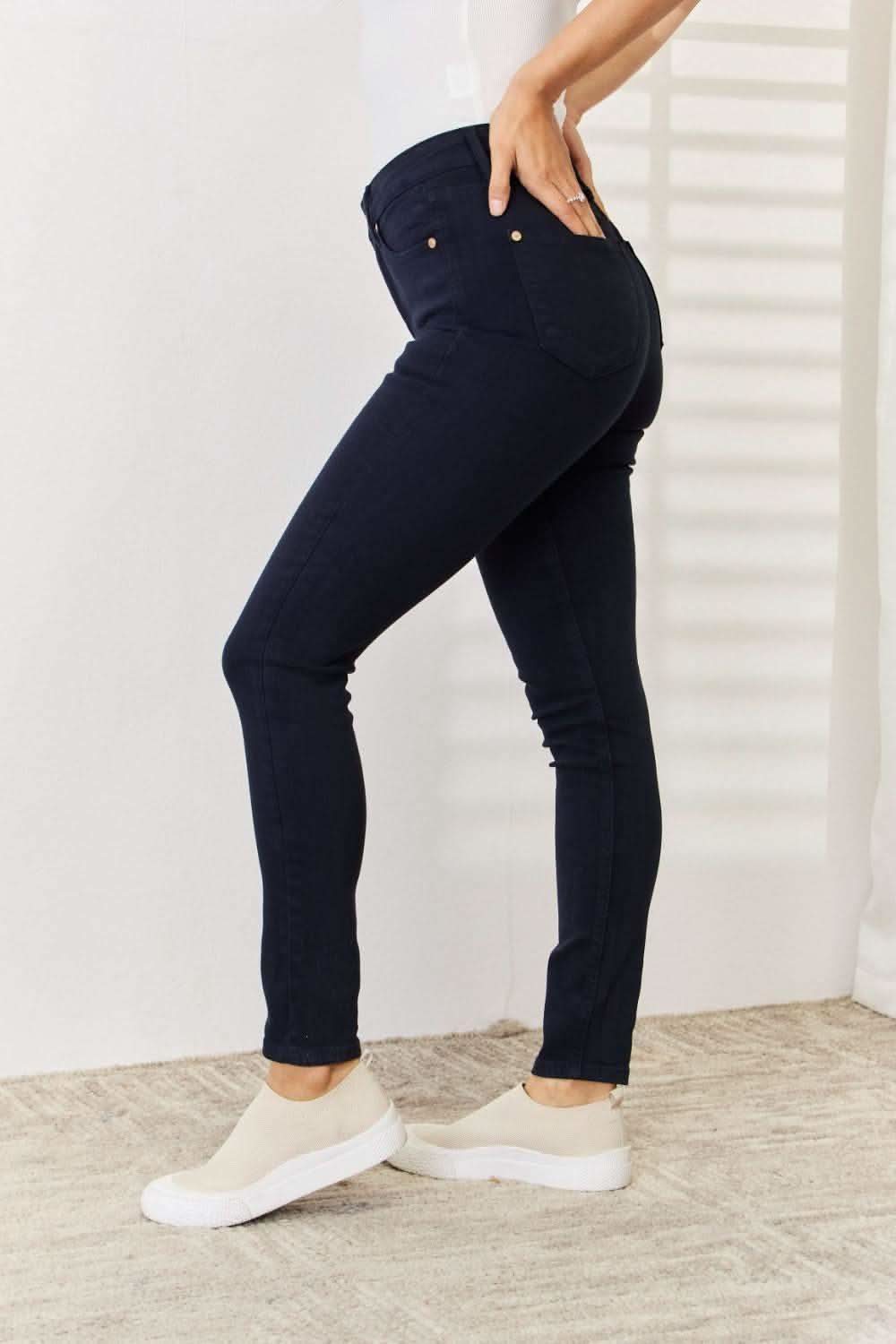 Judy Blue Full Size Garment Dyed Tummy Control Skinny Jeans in - Jeans photo