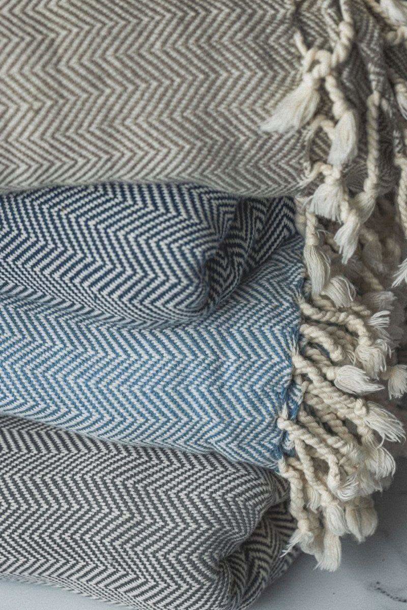 Chevron Oversized Turkish Cotton Throw Blanket – Extra Large, Lightweight, and Stylish - SwagglyLife Home & Fashion