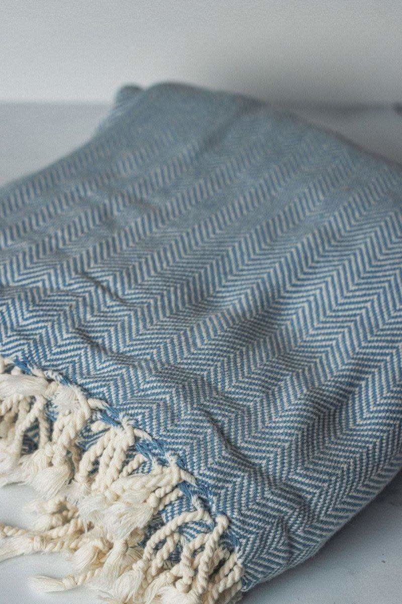 Chevron Oversized Turkish Cotton Throw Blanket – Extra Large, Lightweight, and Stylish - SwagglyLife Home & Fashion