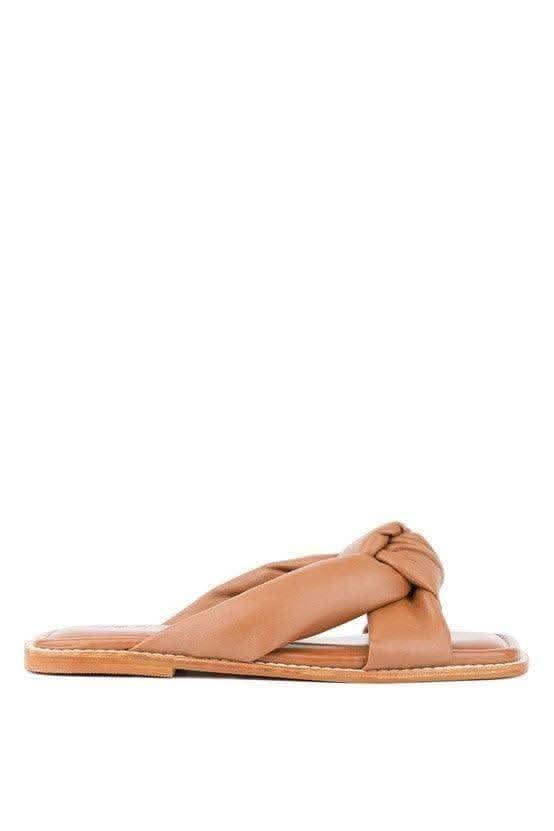 CHUBS Tan Puffy Strap Sliders Flat - SwagglyLife Home & Fashion CHUBS Tan Puffy Strap Sliders Flat - SwagglyLife Home & Fashion
