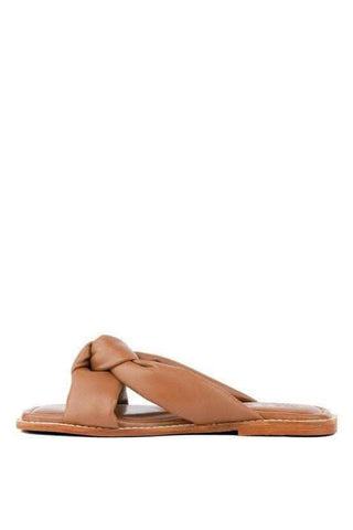 CHUBS Tan Puffy Strap Sliders Flat - SwagglyLife Home & Fashion CHUBS Tan Puffy Strap Sliders Flat - SwagglyLife Home & Fashion