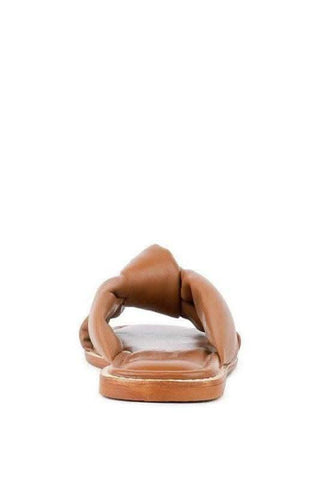 CHUBS Tan Puffy Strap Sliders Flat - SwagglyLife Home & Fashion CHUBS Tan Puffy Strap Sliders Flat - SwagglyLife Home & Fashion