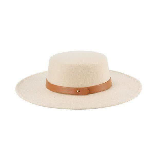 Classic Unisex Leather Band Fedora in IVORY LRLR Os - Hats photo