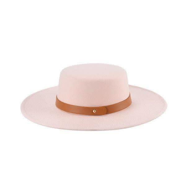 Classic Unisex Leather Band Fedora in PINK LPLP Os - Hats photo