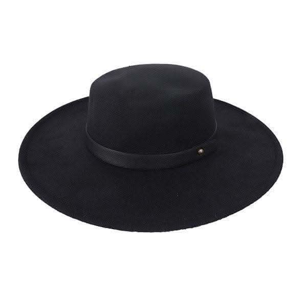 Classic Unisex Leather Band Fedora in BLACK BKBK Os - Hats photo