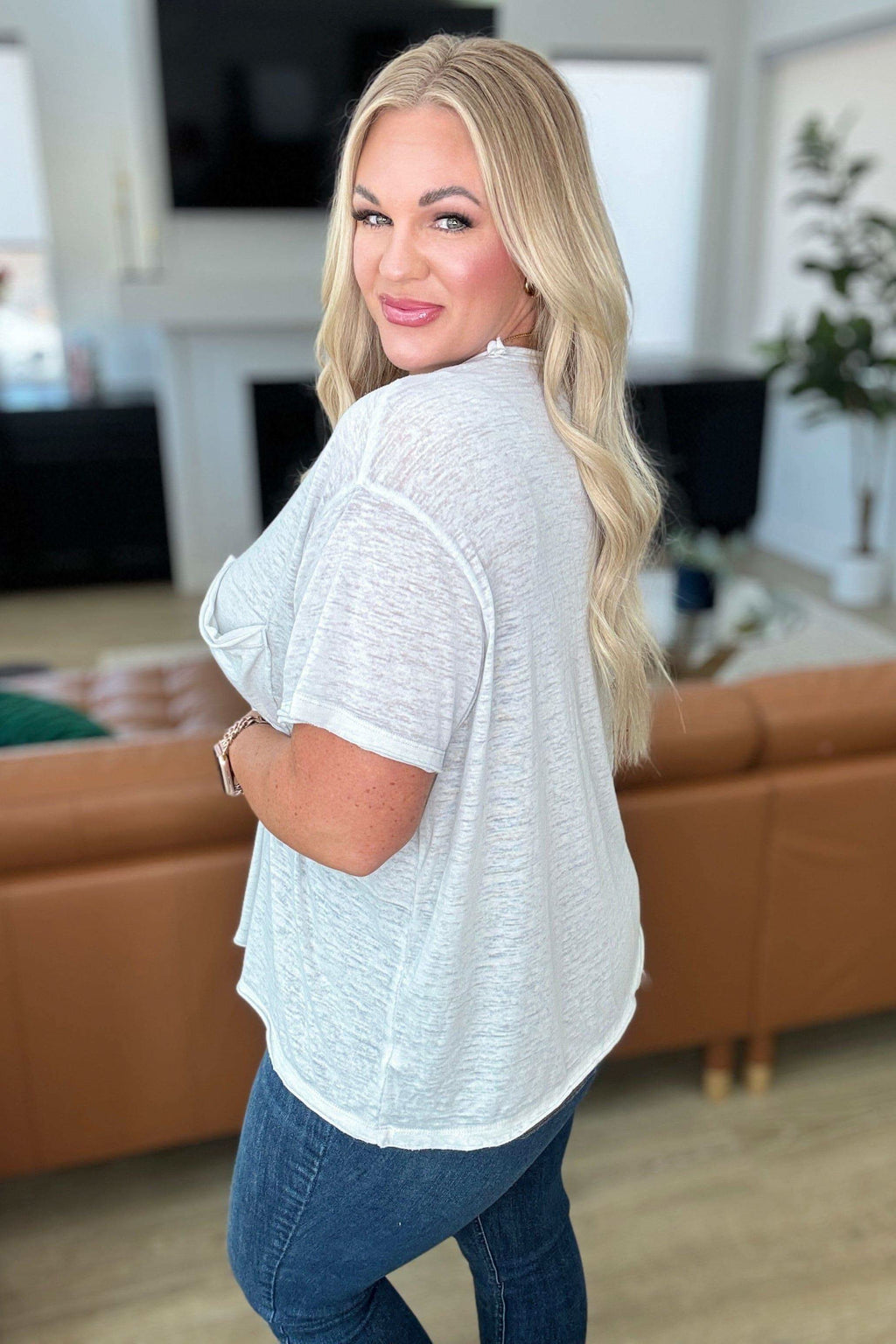 Close to Myself Patch Pocket Tee in Cement - SwagglyLife Home & Fashion