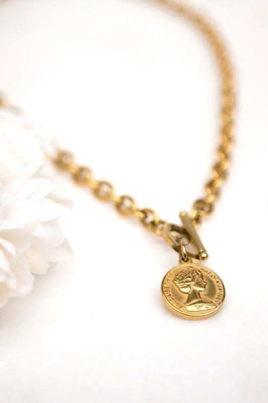 Coin Accent Chain Necklace in - Necklaces photo