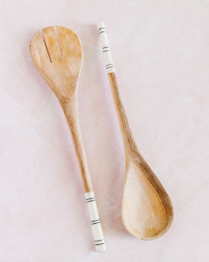Striped Salad Servers in - Serveware photo