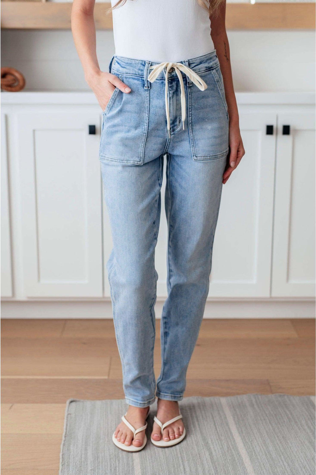 Judy Blue Cooper High Rise Vintage Denim Jogger in - Jeans photo