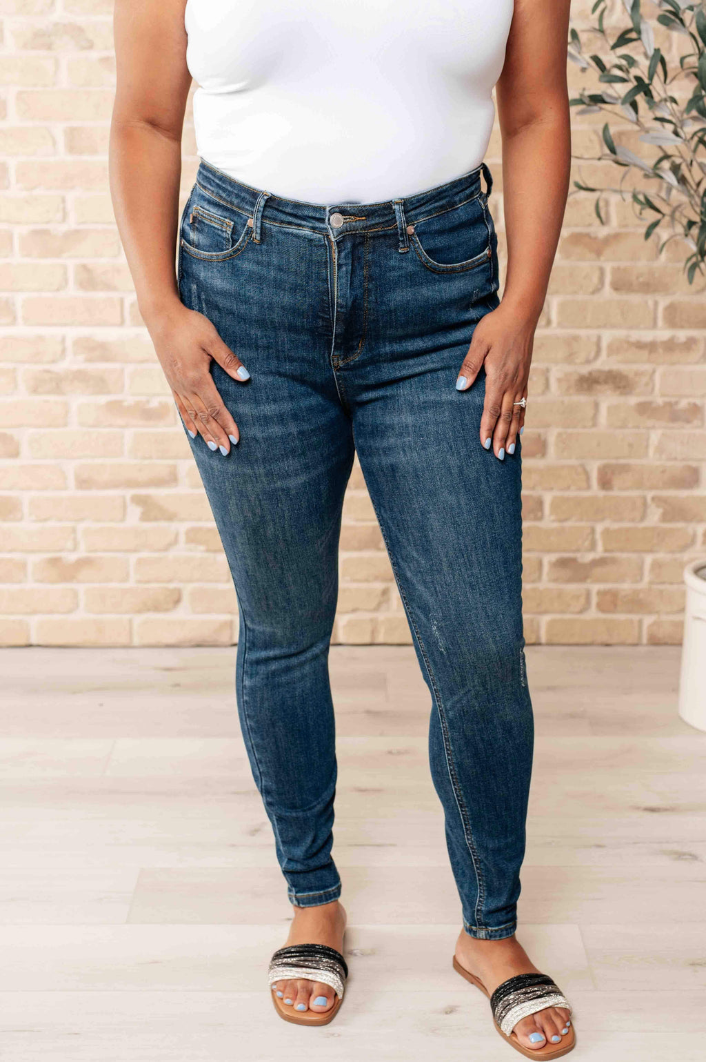 Cora High Rise Control Top Skinny Jeans in - Pants photo