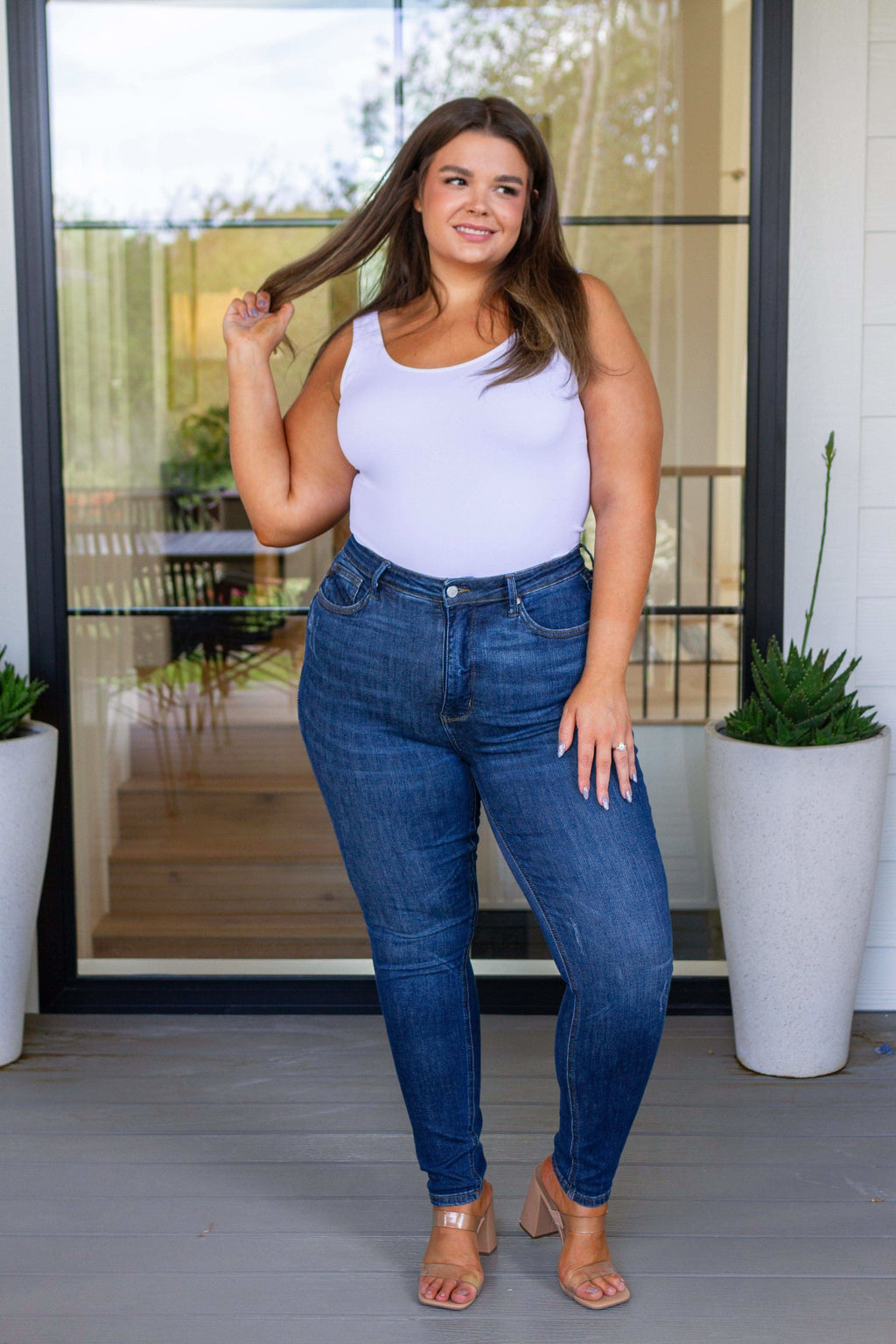 Cora High Rise Control Top Skinny Jeans in - Pants photo