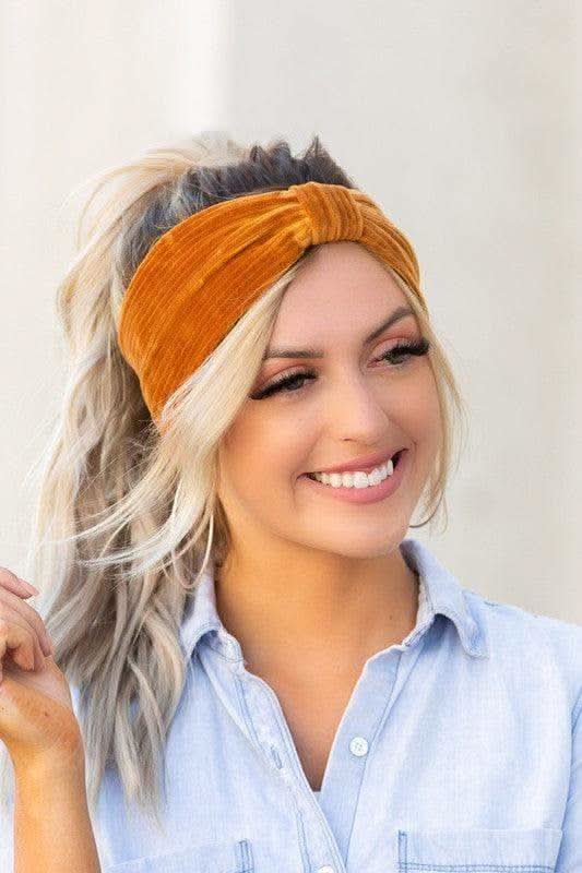 Corduroy Headwrap, Multiple Colors in Camel OneSize - Hair Accessories photo
