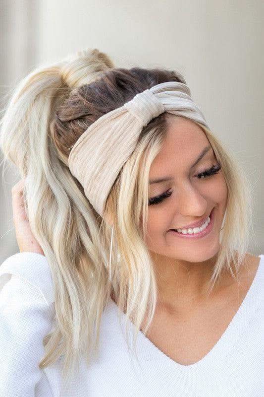 Corduroy Headwrap in Beige OneSize - Hair Accessories photo