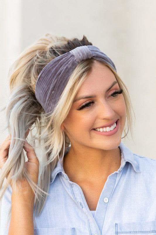 Corduroy Headwrap in Charcoal OneSize - Hair Accessories photo