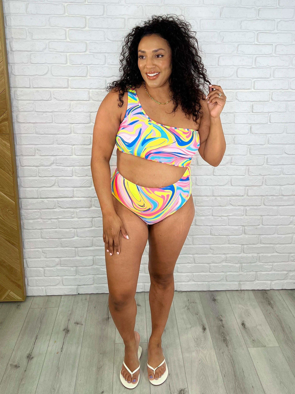 Corfu Marble Cutout Swimsuit in - Womens photo