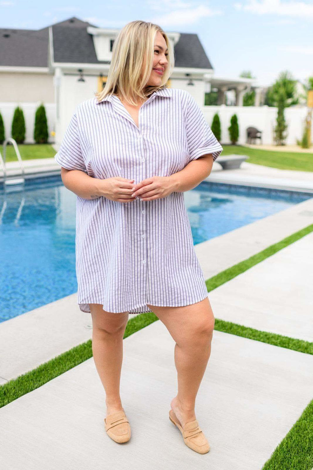 Cornelia Striped Shirt Dress in - Dresses photo