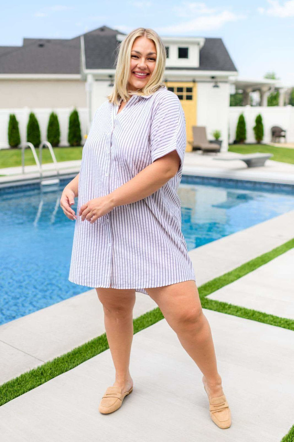 Cornelia Striped Shirt Dress in - Dresses photo