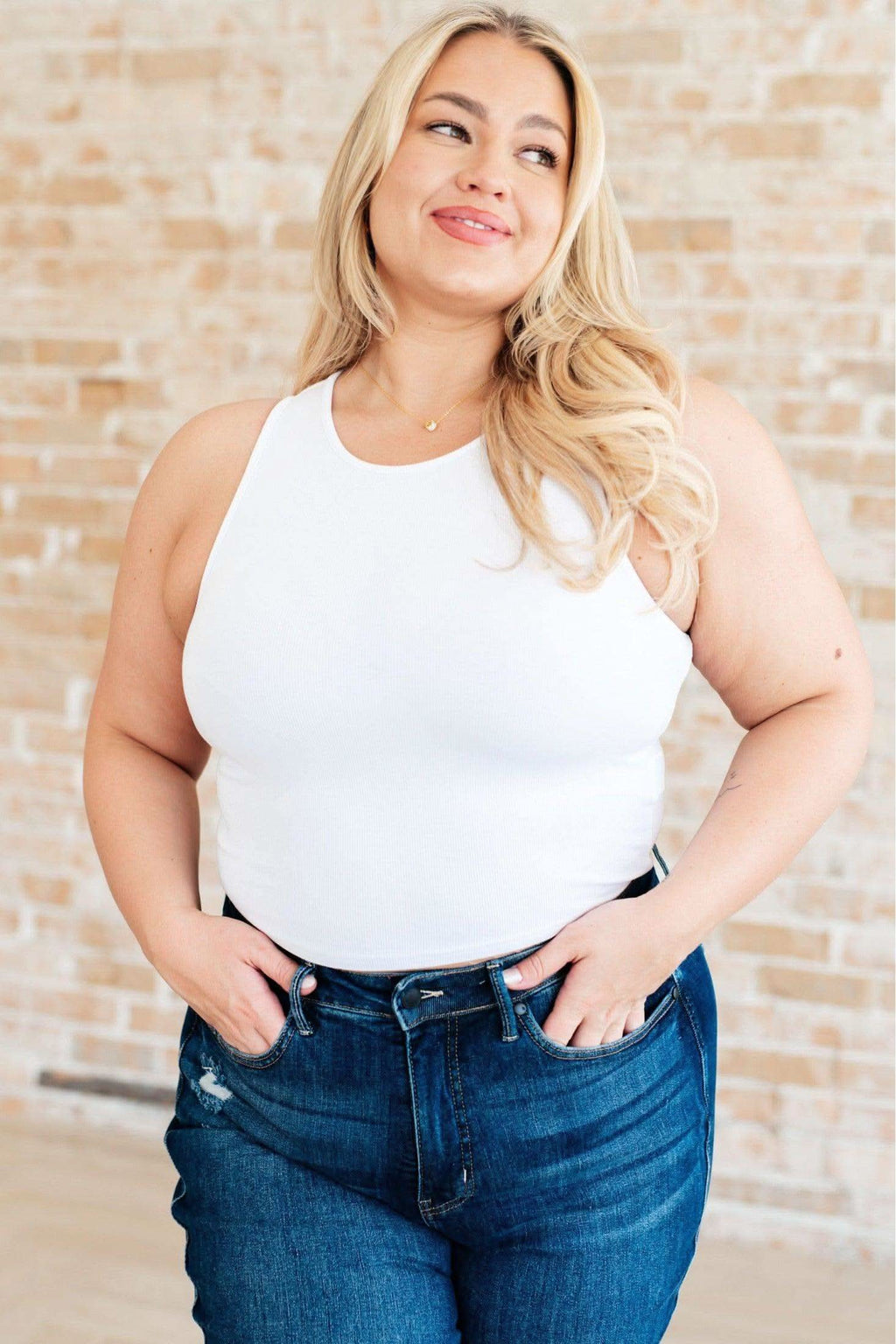 Cream of the Crop Rib Knit Tank Top in White in - Tops photo