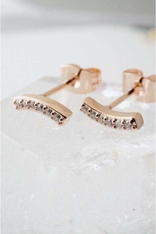 Crystal Arc Earrings in Rose Gold One Size - Earrings photo