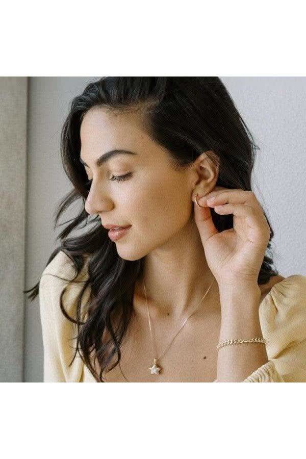 Crystal Baguette Hoops in - Earrings photo