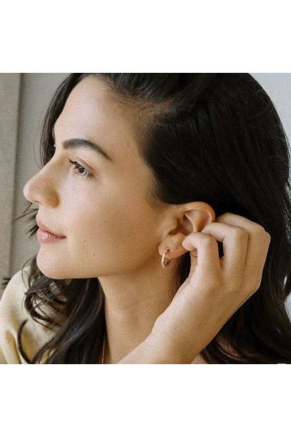 Crystal Baguette Hoops in - Earrings photo