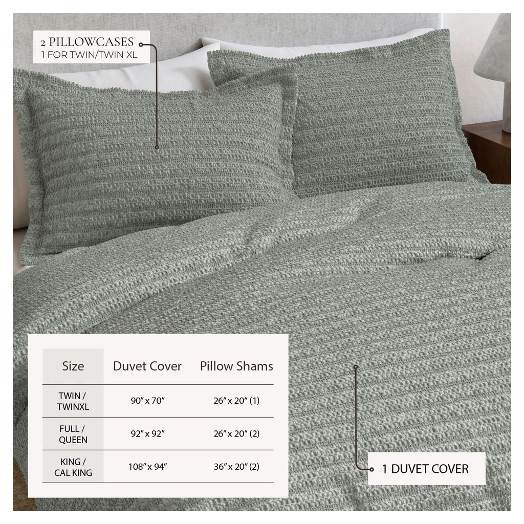 100% Cotton Waffle Weave Duvet Set - Mattea Collection in - Duvet photo