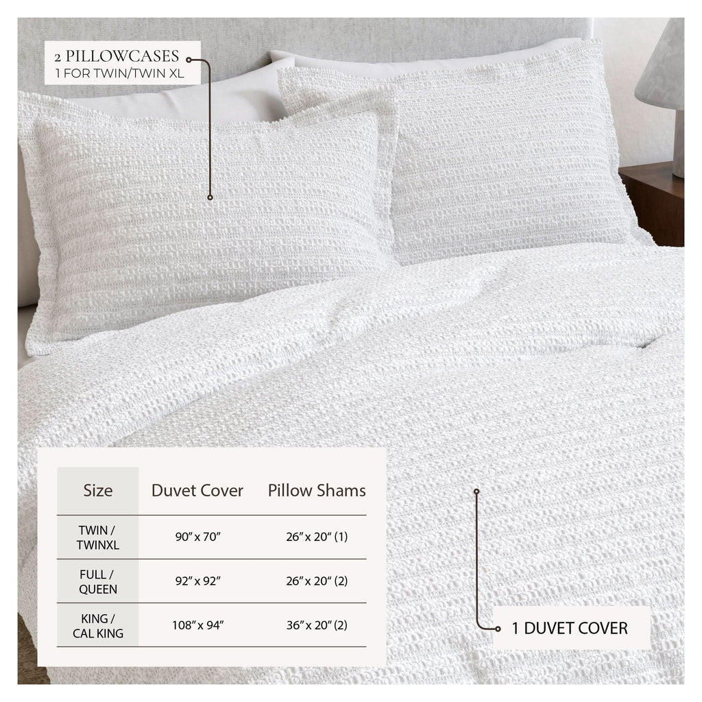 100% Cotton Waffle Weave Duvet Set - Mattea Collection in - Duvet photo