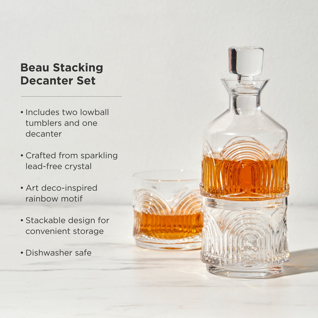 Viski Beau Stacking Decanter Set in - product_type::liquor_glass_sets photo