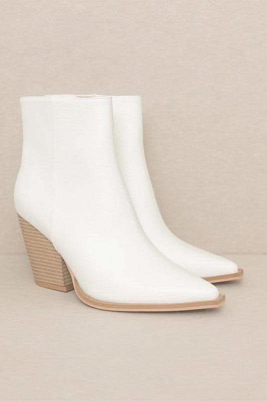 The Sonia Western Ankle Boot in WHITE - Boots photo