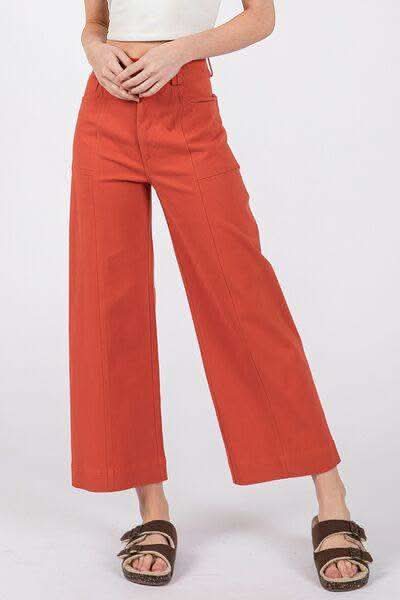 SAGE + FIG Wide Leg Cropped Pants - SwagglyLife Home & Fashion