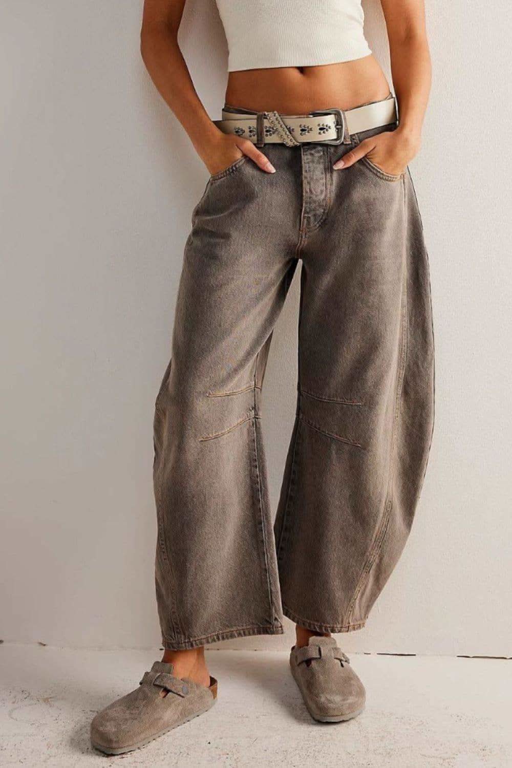 Stacy Wide Leg Jeans with Pockets - SwagglyLife Home & Fashion
