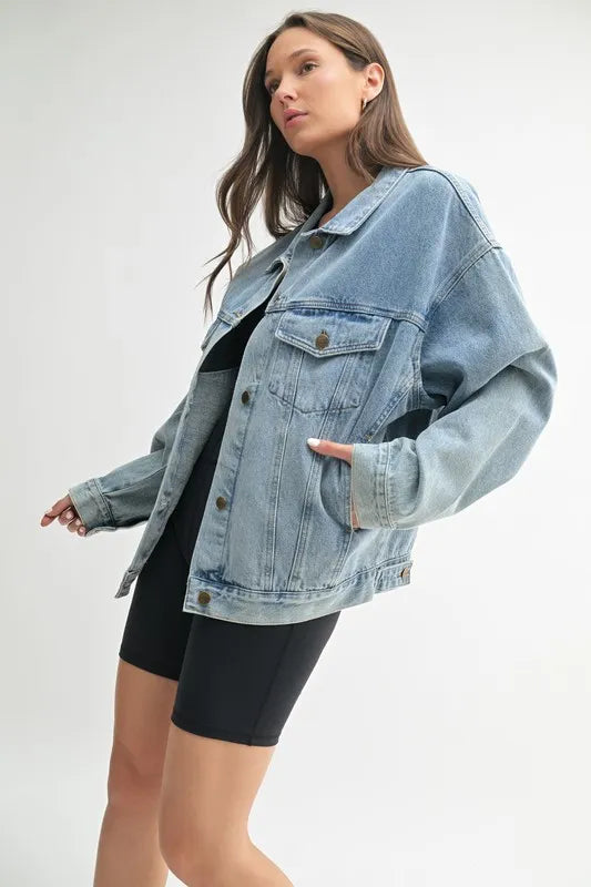 MONO B Boxy-Cut Denim Jacket in - photo