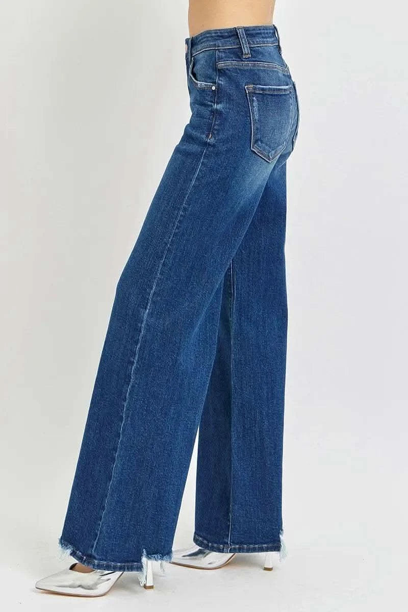 RISEN Full Size Mid Rise Wide Jeans Plus Size in - photo