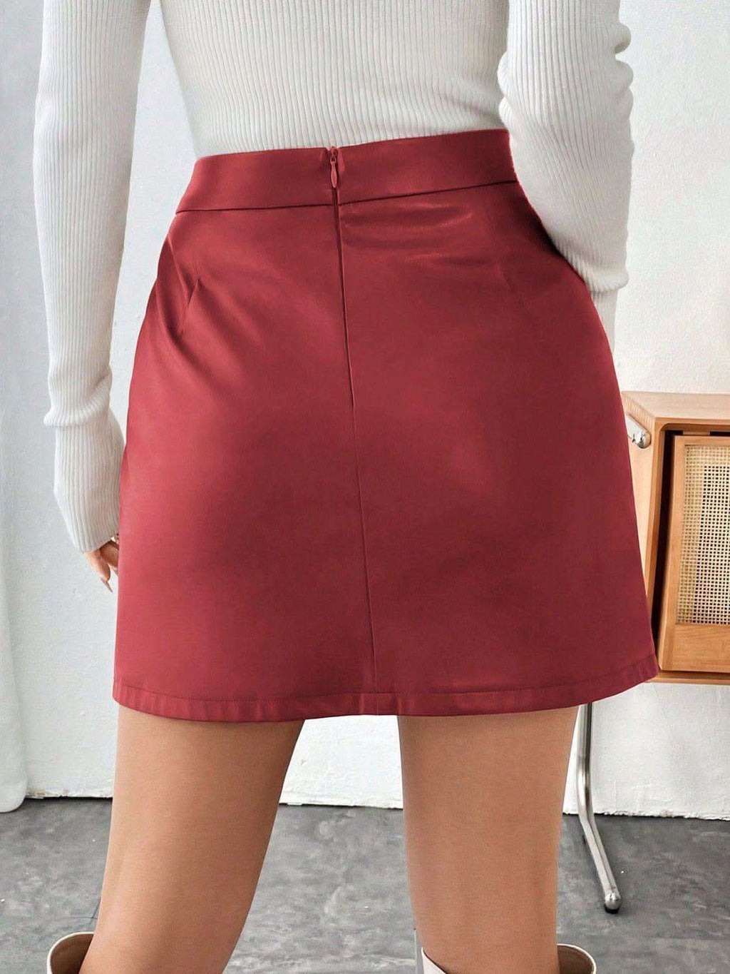 Mini Skirt with Zipper - SwagglyLife Home & Fashion