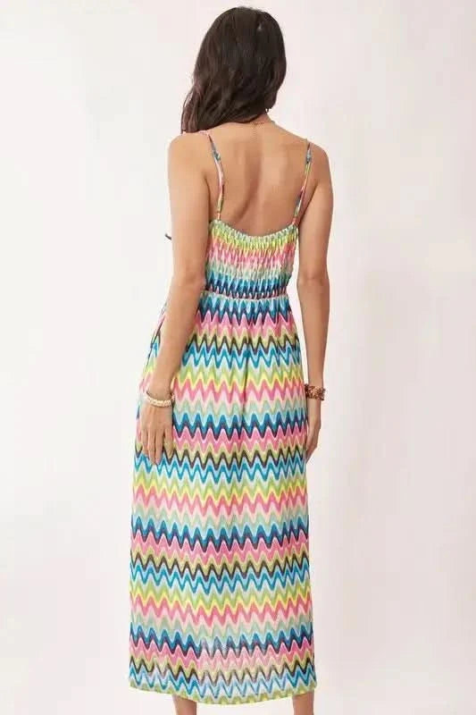 Davi & Dani Multi Color Crochet Lace Midi Dress in - photo