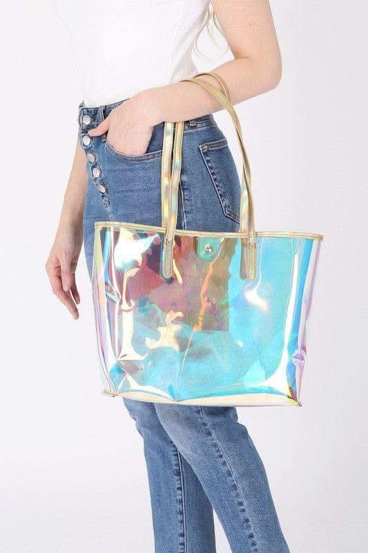 Holographic Clear Tote Bag - SwagglyLife Home & Fashion