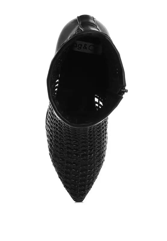 Rag & Co. Artisole Woven Pleather Block Heel Boots in - photo