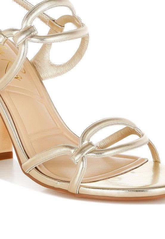 Ryzah Metallic Cut Out Chain Sandals in - photo