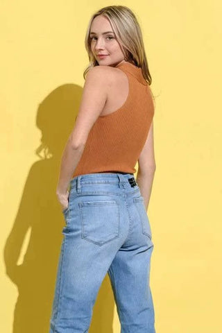 And The Why Basic Rib Cross Halter Neck Tank Top - SwagglyLife Home & Fashion And The Why Basic Rib Cross Halter Neck Tank Top - SwagglyLife Home & Fashion