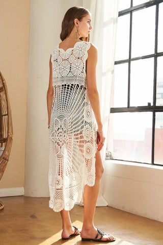 ADORA Crochet Hi-low Tunic Top - SwagglyLife Home & Fashion ADORA Crochet Hi-low Tunic Top - SwagglyLife Home & Fashion