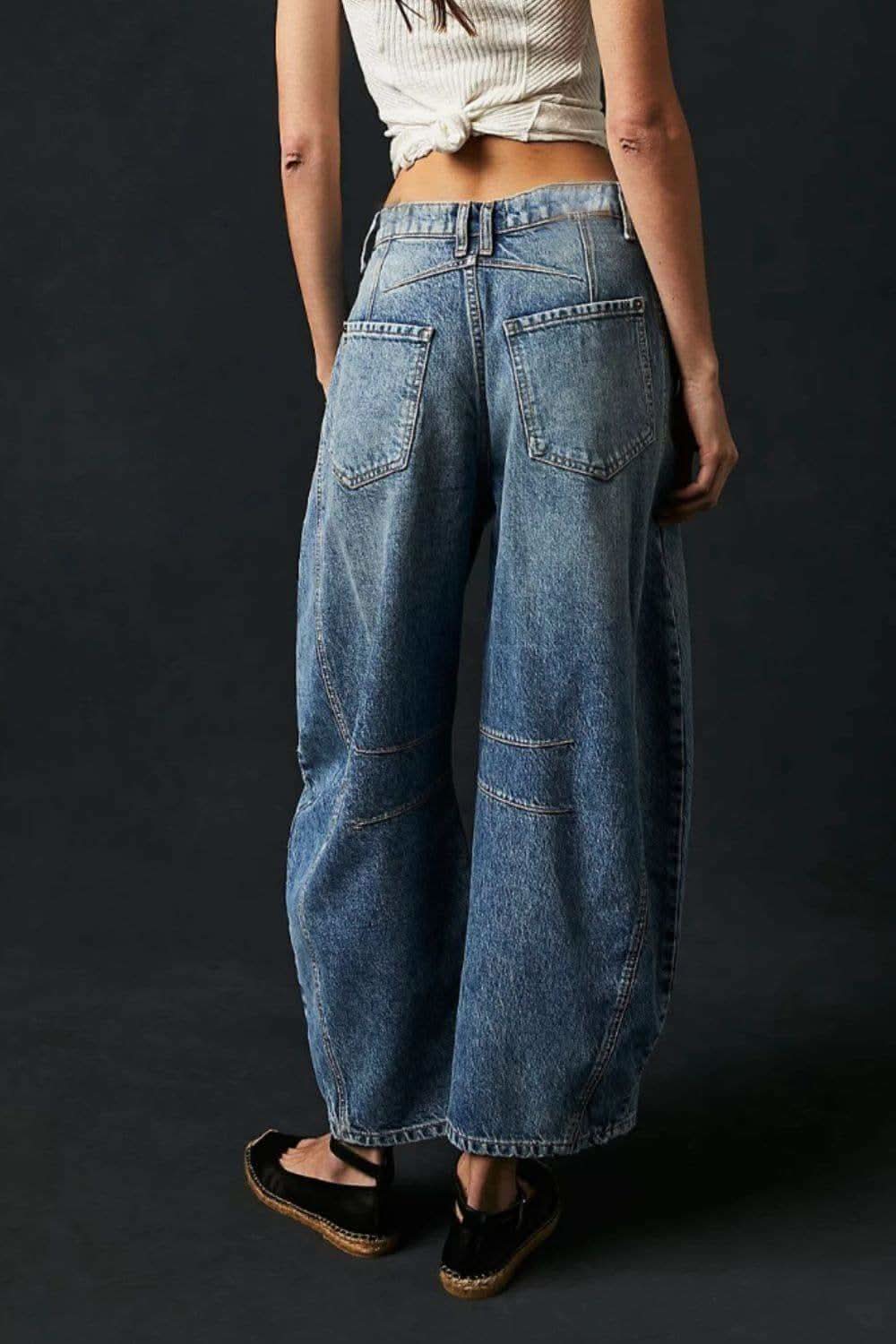 Stacy Wide Leg Jeans with Pockets - SwagglyLife Home & Fashion
