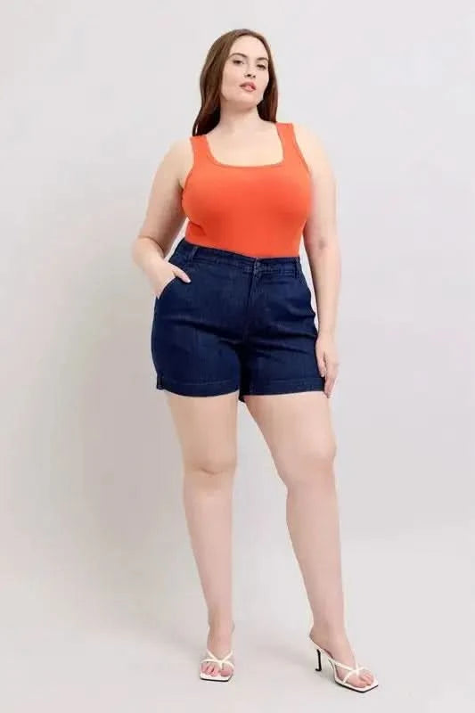 Judy Blue Plus Size High Waist Denim Shorts - SwagglyLife Home & Fashion