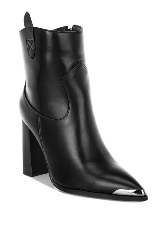 Hatter Pointed Toe Faux Leather Boots in Red - photo