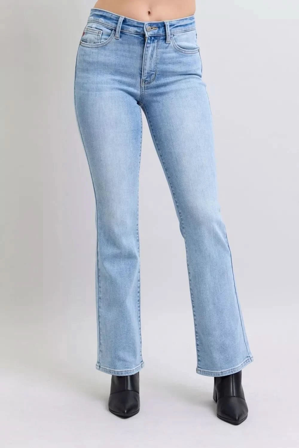 Judy Blue Mid Rise Thermal Bootcut Jeans in - photo